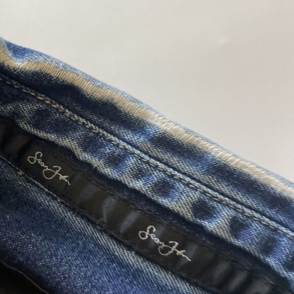 VINTAGE Sean‎ John Denim Jean Shirt Mens Medium Hip Hop Y2K Button Up Streetwear - Picture 9 of 12